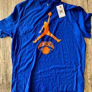 NBA Blue and Orange Knicks Short Sleeve Tee